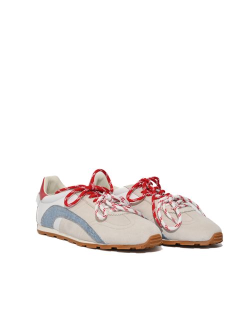 Sneakers DC-642 in suede con doppi lacci Bianco e denim DSQUARED2 | SNM0486 23808840M2887